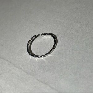 14k Twisted Silver Nose Ring